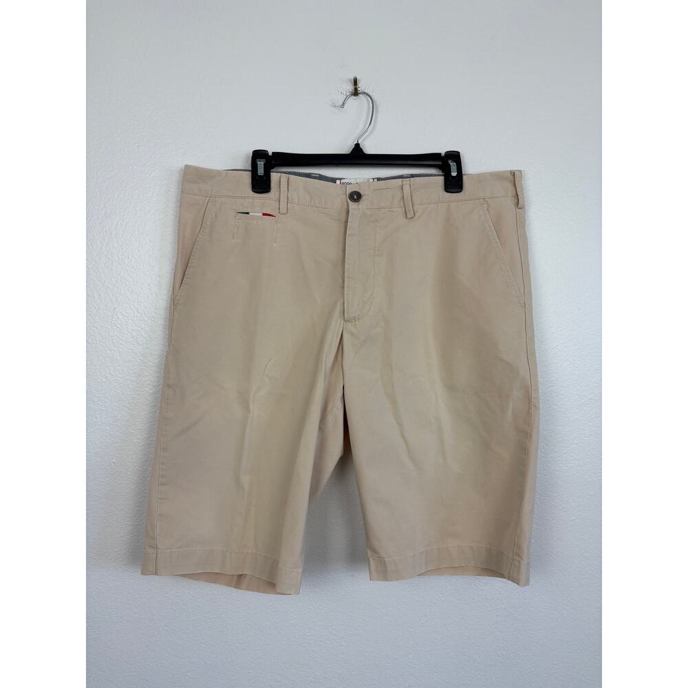 Boggi Milano Chino Bermuda Cotton Stretch Khaki Tan Shorts 54 US 38